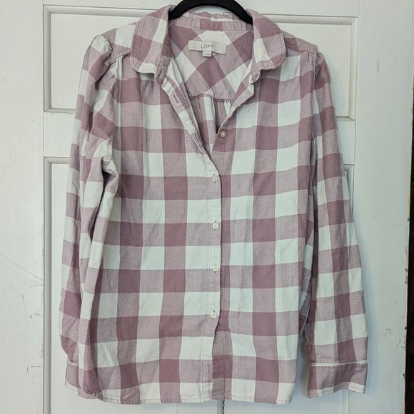 Loft Checked Shirt Women's Large - Picture 1 of 6